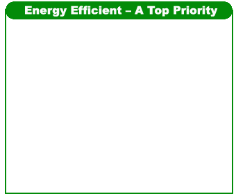 Energy Efficient - A Top Priority Energy Efficient - A Top Priority