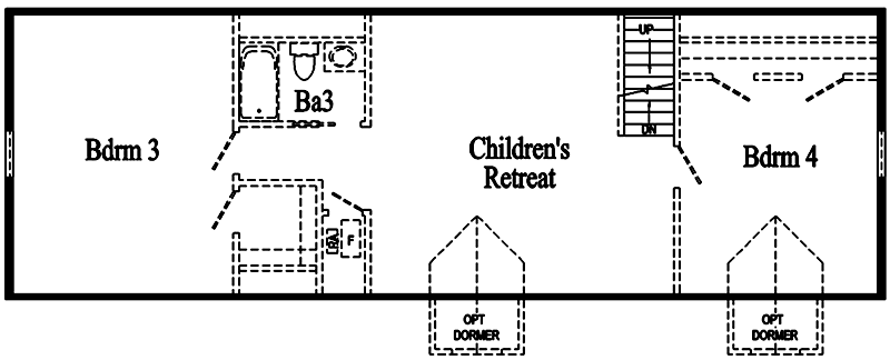 Livingston HP106-A Unfinished Second Floor Floor Plan - Click To Enlarge Floor Plan