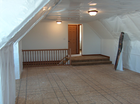 Patriot Home Sales - Model: HK101-A Sample Home Pennwest Ridgefield Cape / Two Story Combination Second Floor Unfinished Area Photo