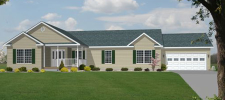 Artist's Rendering of The Hobby Home II Modular Home (Pennwest Homes Model: HR170-AH)