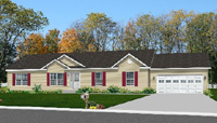 Pennflex Ranch Modular Home Artist's Rendering