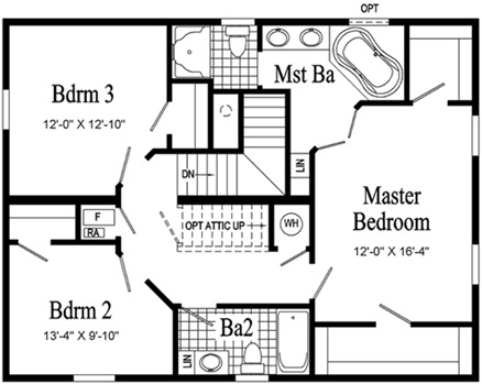 Farmington Model HS102-A Second Floor - Floor Plan