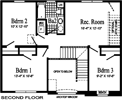 Harrington II Model HS161-A Second Floor - Floor Plan