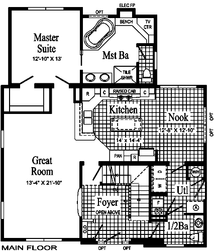 Harrington III Model HJ161-A Main Floor - Floor Plan