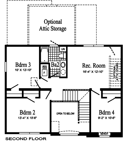 Harrington III Model HJ161-A Second Floor - Floor Plan