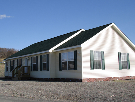 Patriot Home Sales - Model: HR108-A Sample Home Pennwest Oakland Sample Home # 1  Ranch Style Modular Home - Front Exterior Photo